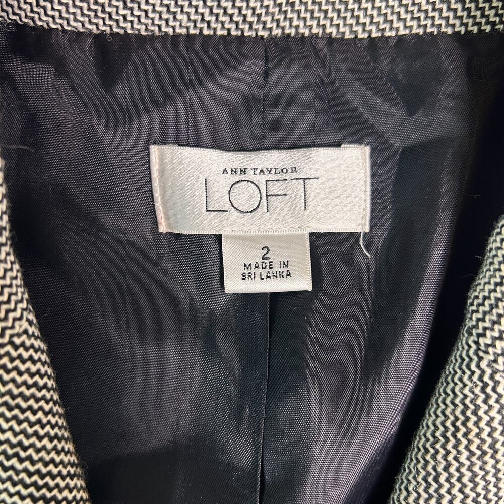 Ann Taylor Loft Single Breasted Blazer Womens 2 Gray Minimalist Career Preppy - Picture 3 of 6